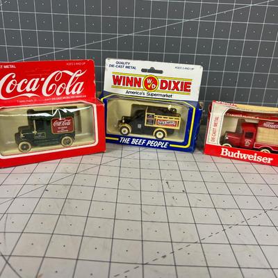 Budweiser, Win Dixie, Coca-Cola - NEW but Boxes are damaged