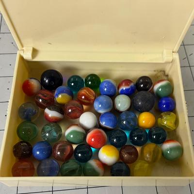 Box of Antique Marbles 