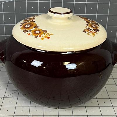Vintage Brown Bean POT Stoneware 