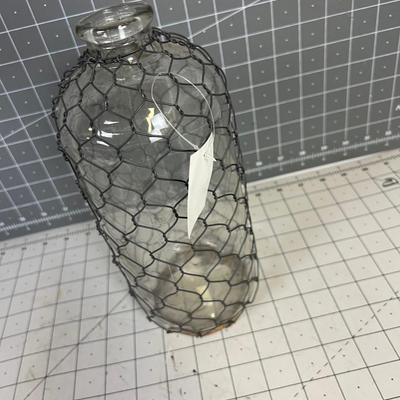 Chicken Wire wrapped Bottle 