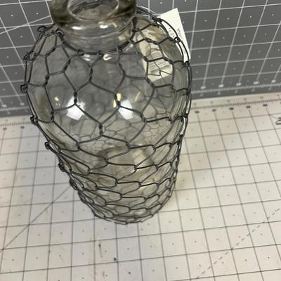 Chicken Wire wrapped Bottle 