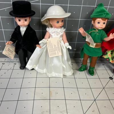 Miniature Madam Alexander Dolls; Peter Pan & Little Red Ridinghood.