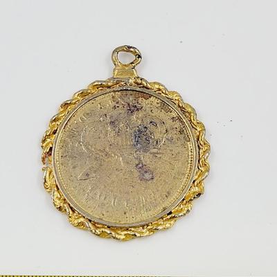 FAUX GOLD 1876 COIN PENDANT