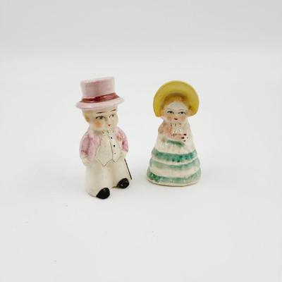 VINTAGE LADY AND GENT SALT & PEPPER SHAKERS