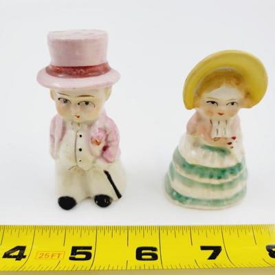 VINTAGE LADY AND GENT SALT & PEPPER SHAKERS