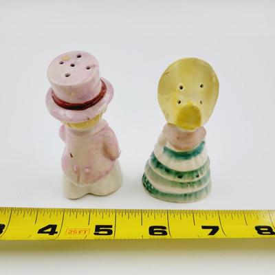 VINTAGE LADY AND GENT SALT & PEPPER SHAKERS