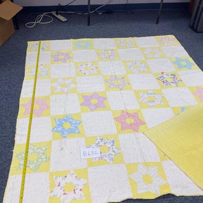 Hand-quilted vintage star quilt