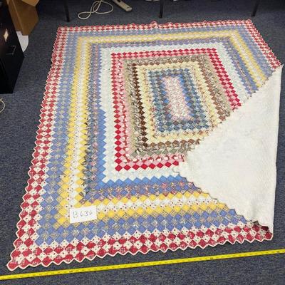 Hand-Qulited Vintage Patchwork Quilt
