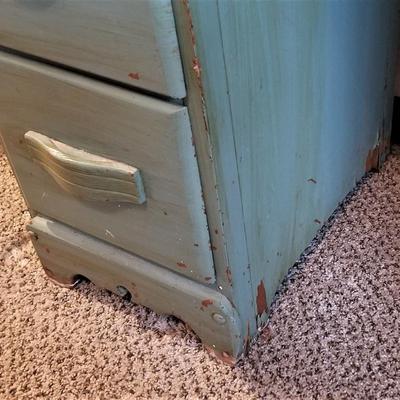 Lot #55  Vintage Dresser with Mirror - Painted