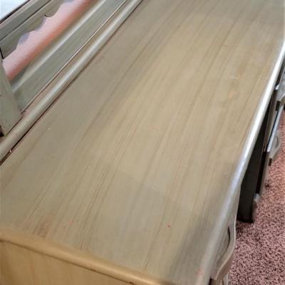 Lot #55  Vintage Dresser with Mirror - Painted