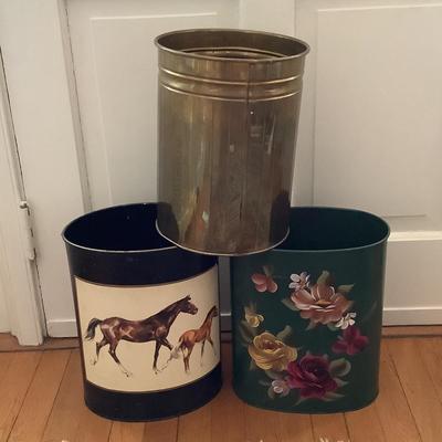 D1230 Vintage Metal Waste Cans