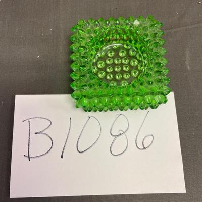 Vintage green hobnail glass