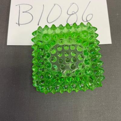 Vintage green hobnail glass