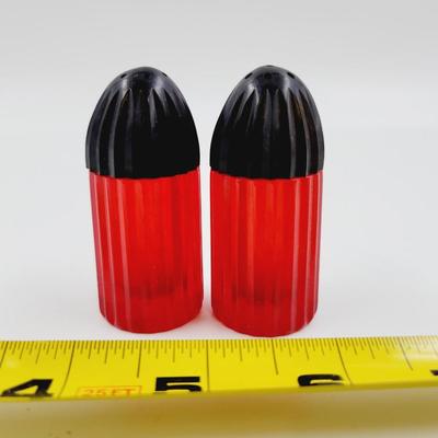 VINTAGE RUBY RED SALT & PEPPER SHAKERS