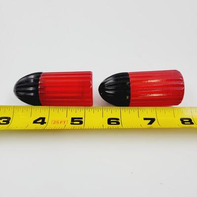VINTAGE RUBY RED SALT & PEPPER SHAKERS