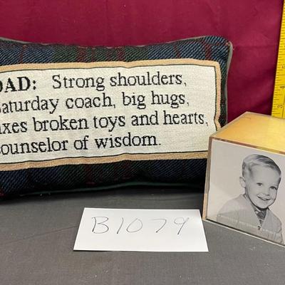 Dad pillow and photo cube