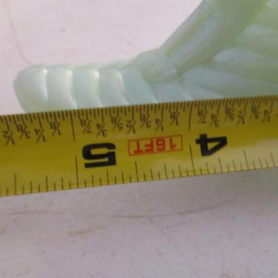 Fenton Green Opalescent Glass Shoe