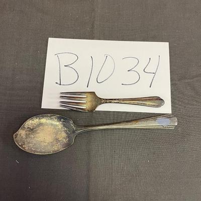 Antique fork and tablespoon