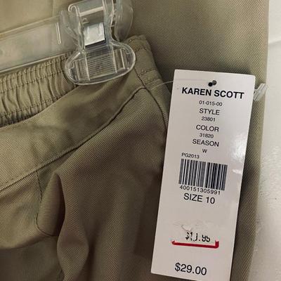 NWT - KAREN SCOTT - WOMENâ€™S KHAKI SKIRT - SIZE 10