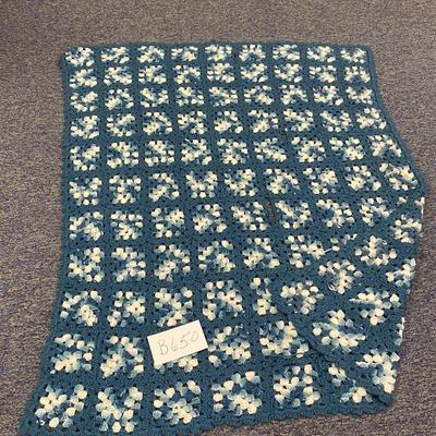 Handmade Blue and White Afghan