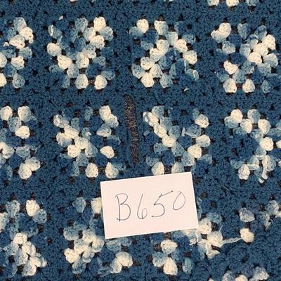 Handmade Blue and White Afghan