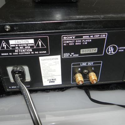 SONY AUDIO/VIDEO CONTROL CENTER AND 5 DISK CHANGER WITH REMOTES