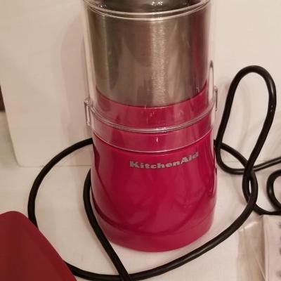 Lot#61  KITCHEN AID Lot - Coffee Maker/Grinder, Mixer, Kitchen Implements