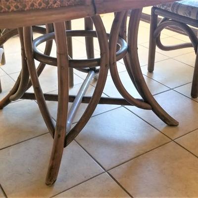 lOT #62  Mid Century Rattan Dining Table with 6 Chairs