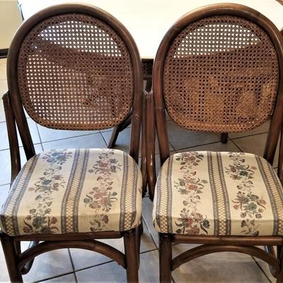 lOT #62  Mid Century Rattan Dining Table with 6 Chairs