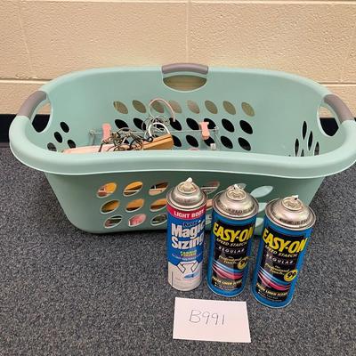 Laundry basket/hangers/starch