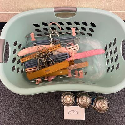 Laundry basket/hangers/starch