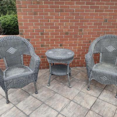 Resin Wicker Patio Set- 2 Chairs and 1 Table- Choice A