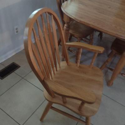 Solid Wood Table with Six Chairs