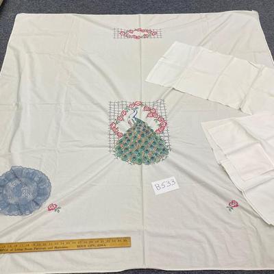 Peacock table cloth
