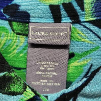 LAURA SCOTT SIZE LG WOMENS BUTTON UP BLOUSE