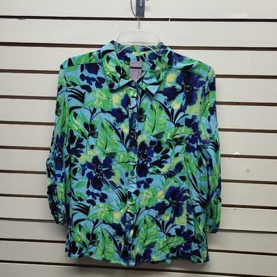 LAURA SCOTT SIZE LG WOMENS BUTTON UP BLOUSE