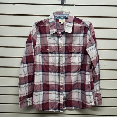 ST JOHNS BAY WOMENS SIZE LG BUTTON UP FLANNEL