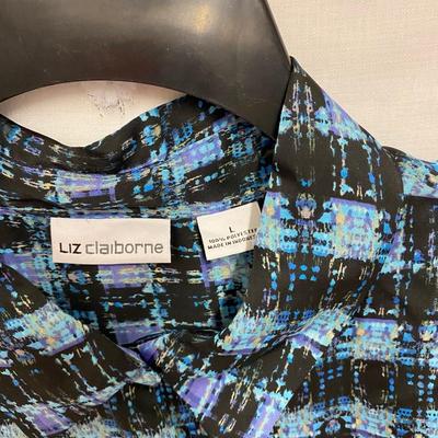 LIZ CLAIBORNE - FUN COLORED WOMENâ€™S BUTTON UP - SIZE L