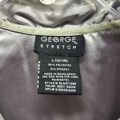 GEORGE STRETCH SILVER SUZE LG WOMENS BLOUSE