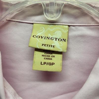 COVINGTON PETITE WOMENS SIZE LG/GP BUTTON UP BLOUSE