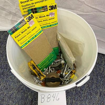 Bucket with sandpaper