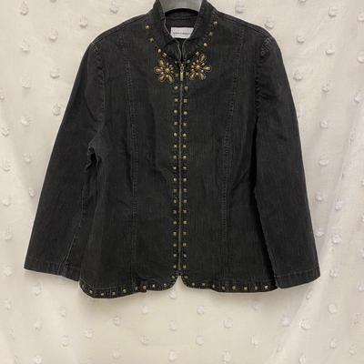 ALFRED DUNNER - WOMENâ€™S DETAILED DENIM TOP - SIZE 12