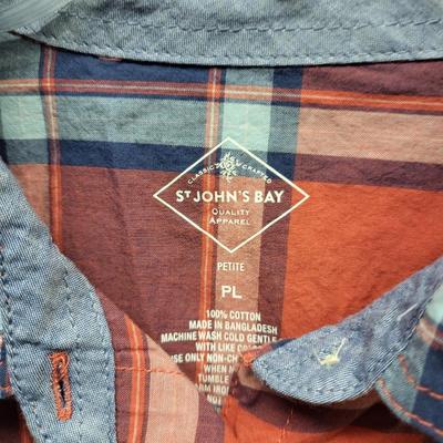 ST JOHNS BAY WOMENS SIZE PL FLANNEL BUTTON UP SHIRT