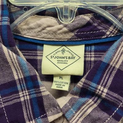 ST JOHNS BAY WOMENS SIZE PL FLANNEL BUTTON UP SHIRT