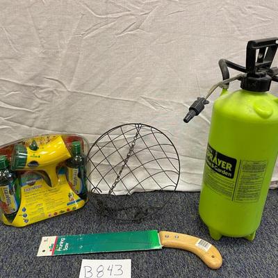 Sprayer,hanging basket,saw,miracle grow