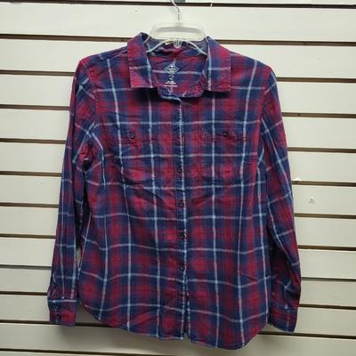 ST JOHNS BAY WOMENS SIZE PL BUTTON UP FLANNEL SHIRT
