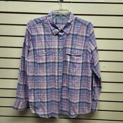 ST JOHNS BAY WOMENS SIZE PXL BUTTON UP FLANNEL SHIRT