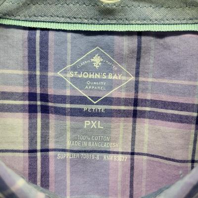 ST JOHNS BAY WOMENS SIZE PXL BUTTON UP FLANNEL SHIRT