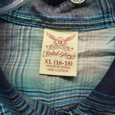 FADED GLORY WOMENS SIZE 16-18 FLANNEL BUTTON UP SHIRT