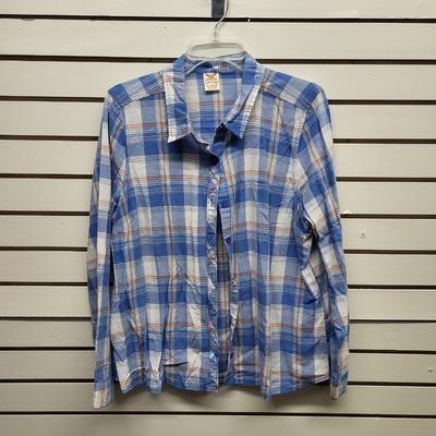 FADED GLORY WOMENS SIZE 16 - 18 BUTTON UP PLAID SHIRT